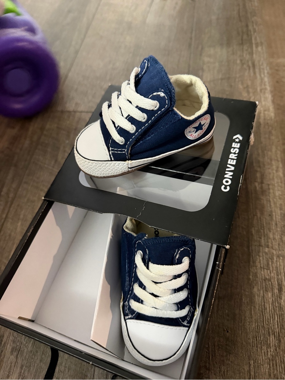 Baby Converse Navy and White High-Top Sneakers 2